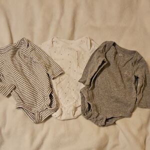 GAP Gray and White Bodysuits Soft Cotton One Pieces